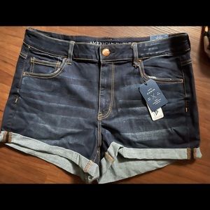 Tags on high rise shorts